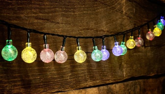 Iconix A 30-Led Solar Crystal String Bulbs- Multi Color