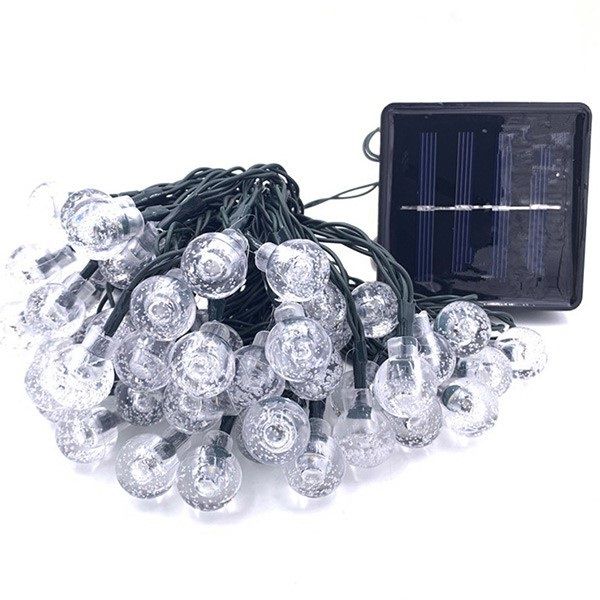 Iconix 50 LED Solar Crystal String Bulbs | Warm White