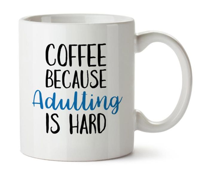 Java Maestro Funny Coffee Mug - Coffee. Because Adulting Is Hard Novelty Coffee Tea Mug