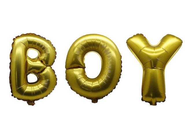 Bright Gold Foil Letter Balloons 40" - Boy