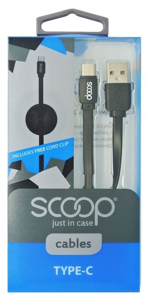 Scoop Sync Flat Charging Cable for USB 2.0 Type-C