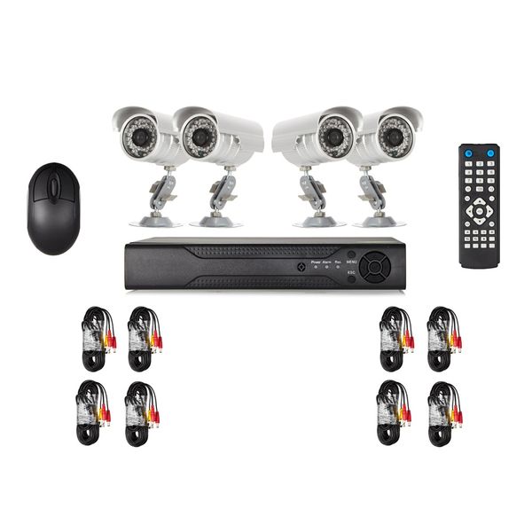 CCTV Security System Camera DVR Kit (4 Channel) Supports Live Mobile Viewing