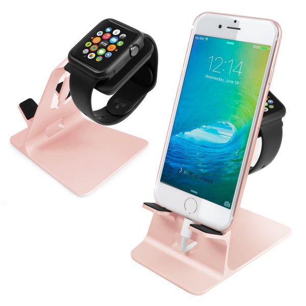 Tuff-Luv Orzly DuoStand for Apple Watch &amp; iPhone - Pink