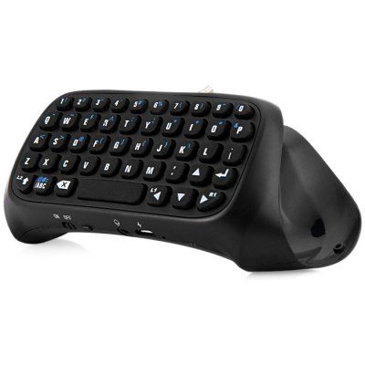 Wireless Bluetooth 3.5mm Jack Keyboard for PS4 Controller - Black