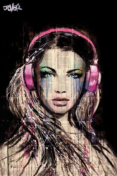 Loui Jover DJ Girl Poster