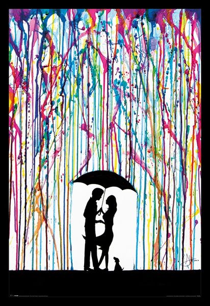Marc Allante Raining Colour Poster with Black Frame