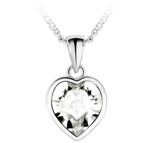 Dhia Jewellery Swarovski Crystals Heart Necklace - White