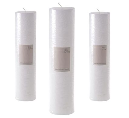 Unscented Candle Pillars by Like Home - Pack of 3