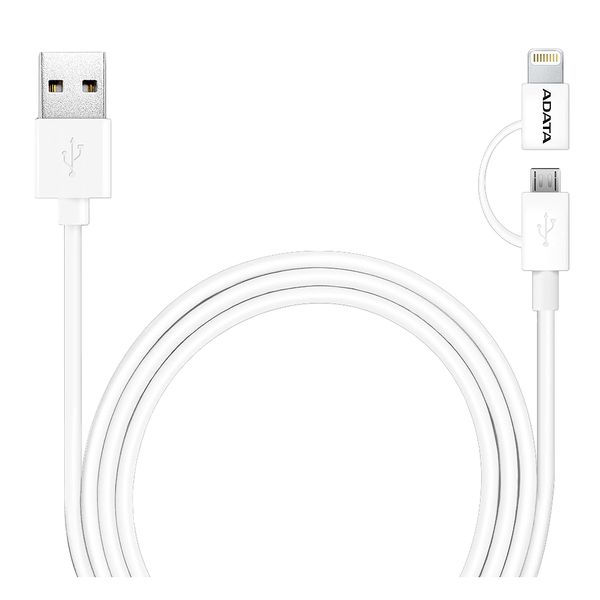 Adata Apple Sync and Charge Lightning 2-in-1 Cable - White