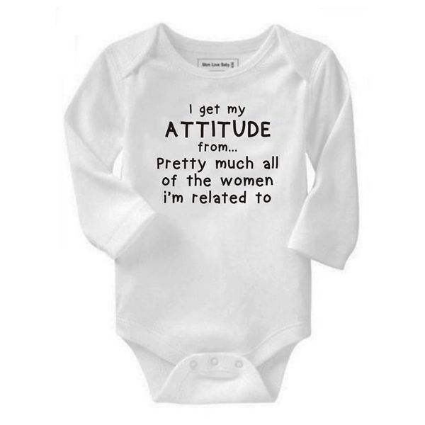 Qtees Africa I Get My Attitude From.. Pretty Much All The Women I'm Related To Short Sleeve Girls Baby Grow
