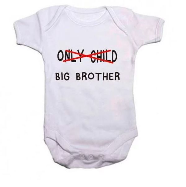 Qtees Africa Only Child - Big Brother Long Sleeve Baby Grow