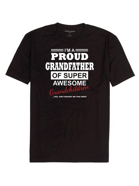 Qtees Africa Proud Grandfather Of A Super Awesome Grandchildren Black Mens T-Shirt