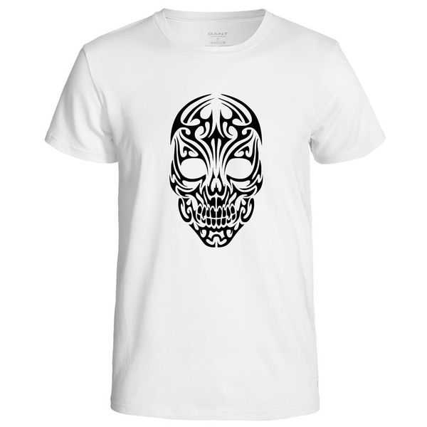 Qtees Africa Skull Shirt White Mens T-Shirt (Size 2XL)
