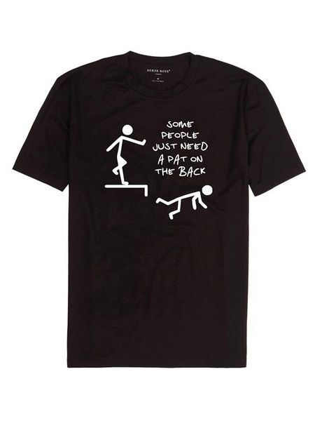 Qtees Africa Some People Just Need A Pat On The Back Black Mens T-Shirt