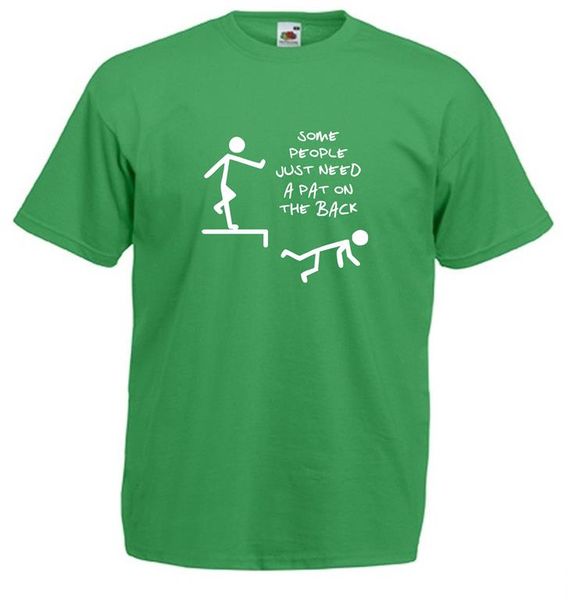 Qtees Africa Some People Just Need A Pat On The Back Green Mens T-Shirt
