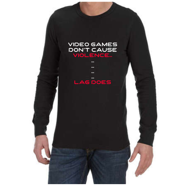 Juicebubble Video Game Violence Long Sleeve Shirt - White (Size: 4XL)