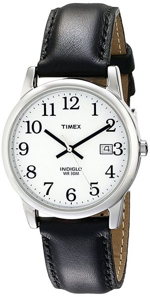 Timex T2H281 Mens Easy Reader Date Leather Strap Watch (Parallel Import)