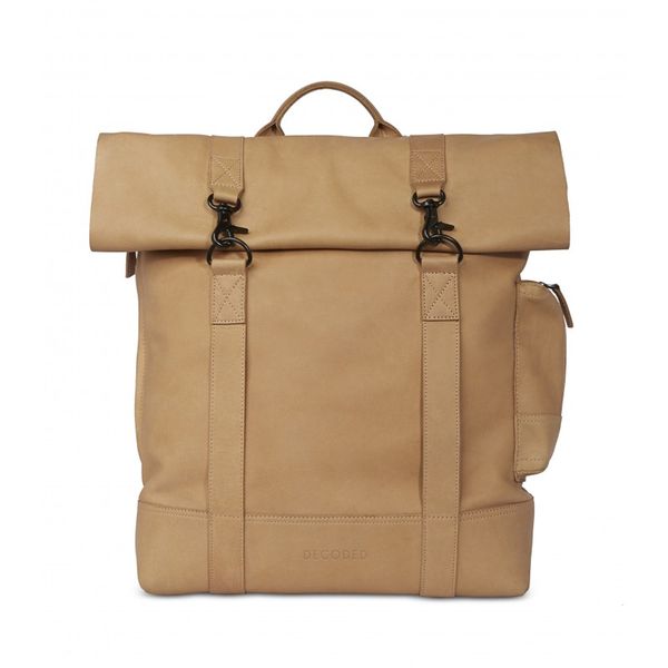 Decoded 15 Inch Leather Laptop Backpack - Sahara