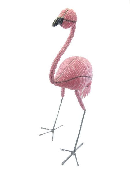 Hand Crafted Beaded Flamingo