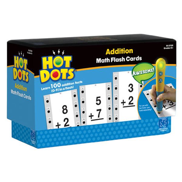 Learning Resources Hot Dots Math Flash Cards: Addition (facts 0-9)