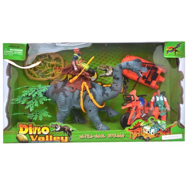 Dino Valley Set With Motor Bike