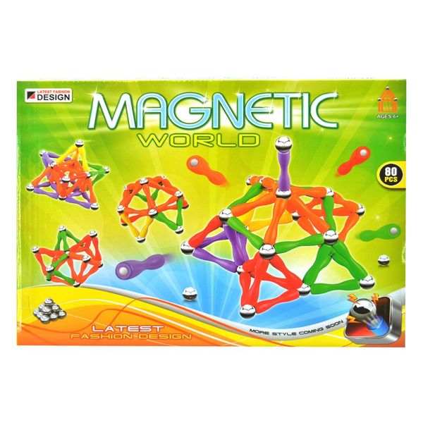 Magnetic Sticks &amp; Balls - 80 Piece