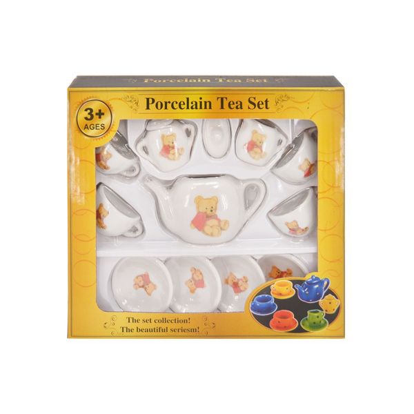 Teddy Tea Set In Medium Gold Box