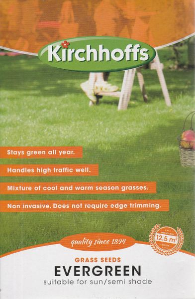Kirchhoffs Evergreen Lawn Grass Seed Box - 500g for 12.5 sqm