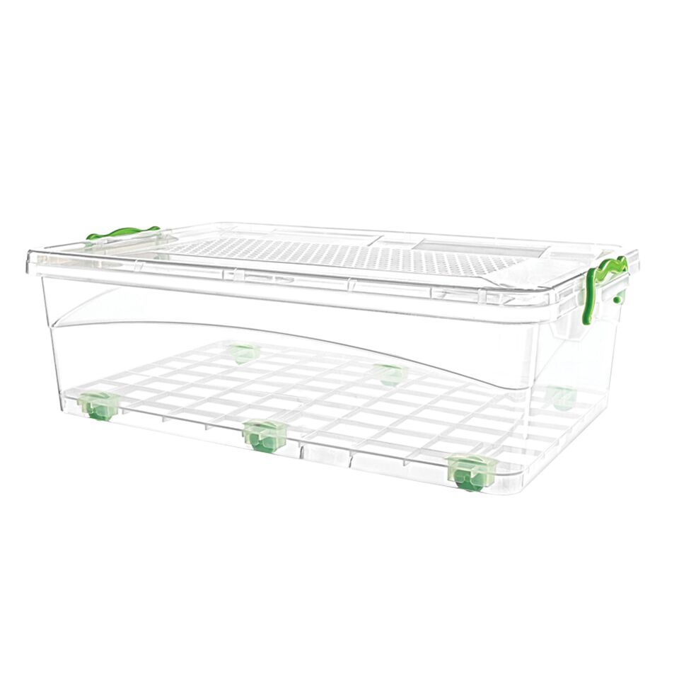 Decor Storage 30 Liter Clear Locked Storage Box with Wheels