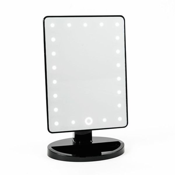 LED Stand Makeup Mirror with Lights - Black