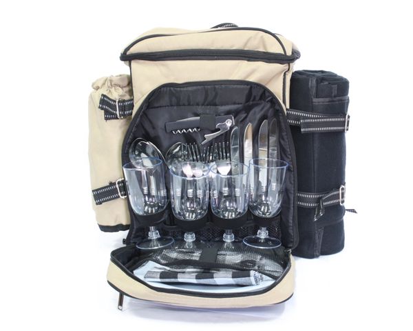 Picnic Back Pack with Blanket - Beige