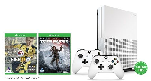 Xbox One S 500GB + FIFA 17 + Rise of the Tomb Raider + Wireless Controller