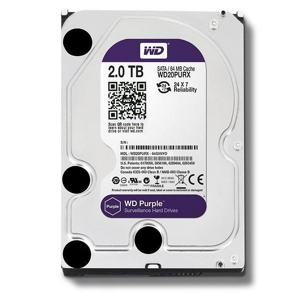 Western Digital 2TB "3.5" Surveillance Internal Hard Drive - Purple