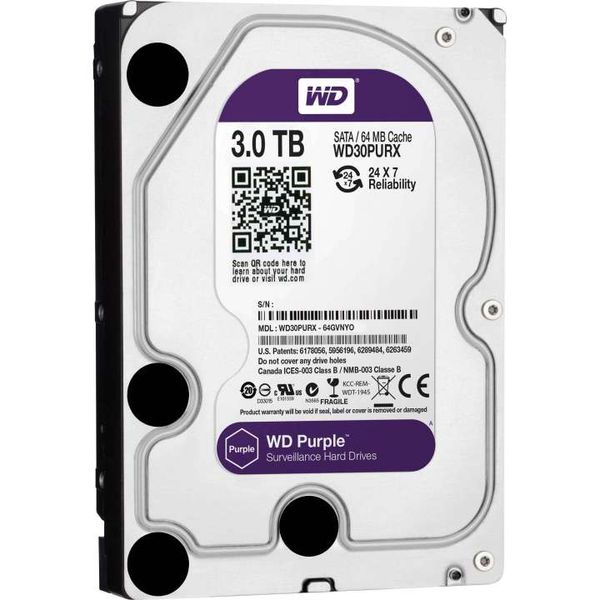 WD Purple 3TB 5400RPM 64MB Cache 3.5