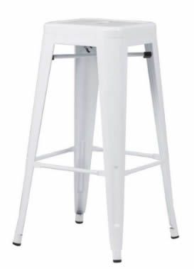 Metail Bar Stool - White