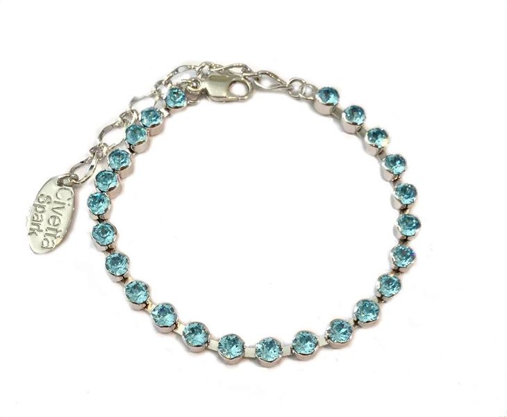 Civetta Spark Tiffany Cup Chain Bracelet with Aquamarine Swarovski Crystal