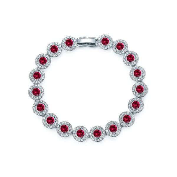 Civetta Spark Miki Bracelet with Ruby Swarovski Crystal Rhodium Plated