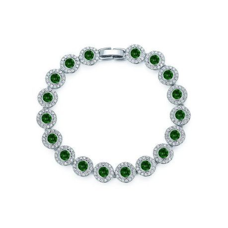 Civetta Spark Miki Bracelet with Emerald Swarovski Crystal Rhodium Plated