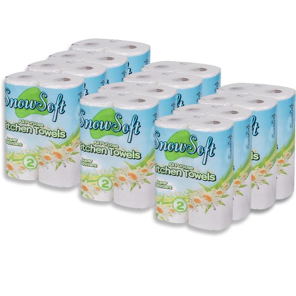 Snow Soft All Purpose Kitchen Towels - 24 Rolls