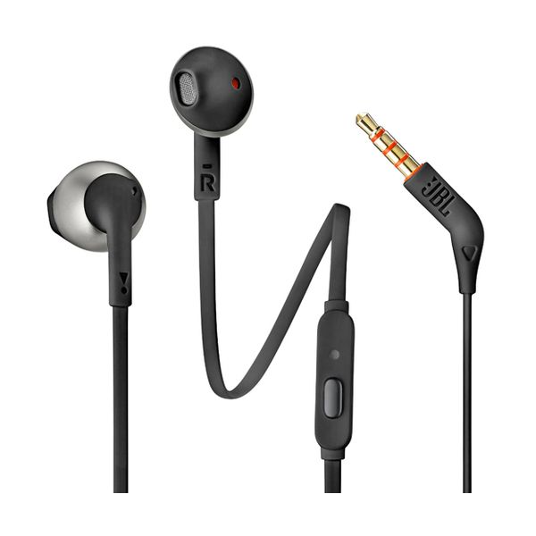 JBL TUNE 205 Wired In-Ear Headphones With Mic - Black