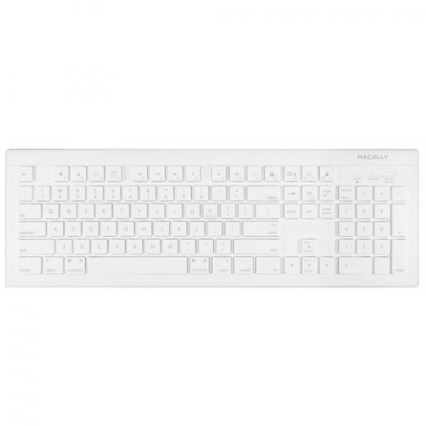 Macally Bluetooth Full Size Slim Keyboard - White