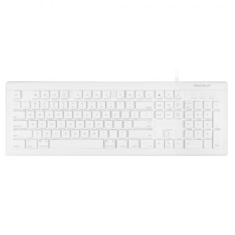 Macally Full Size USB-C Keyboard - White