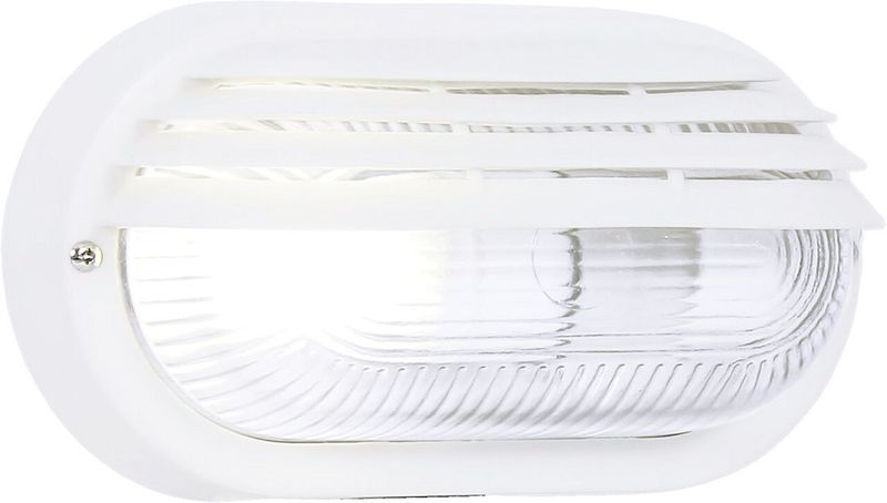 Bright Star Lighting - Outdoor Oval PVC Bulkhead with Slatted Eyelid - White