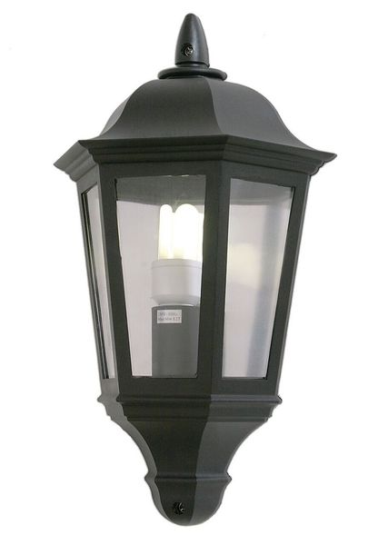 Bright Star Lighting - Outdoor Black PVC Half Lantern - Black
