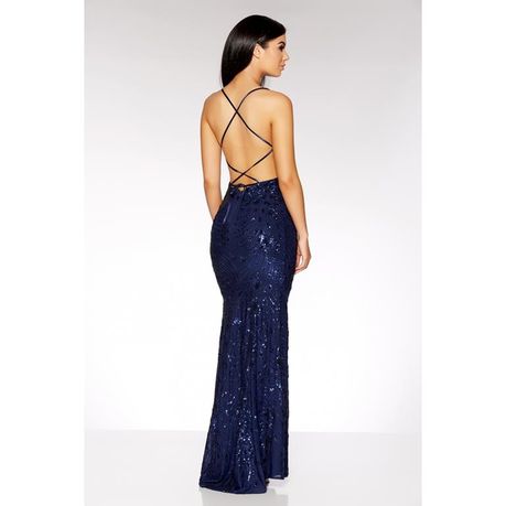 quiz navy embellished dress