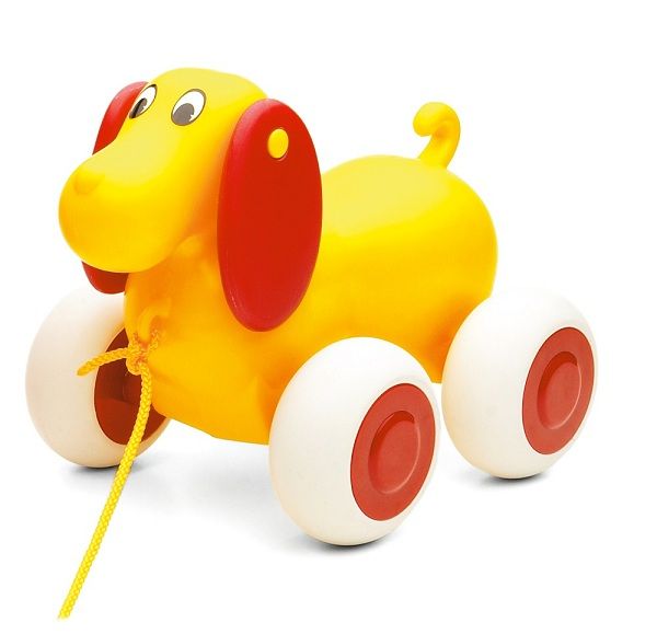 Viking Toys Pull Along Dog - Yellow