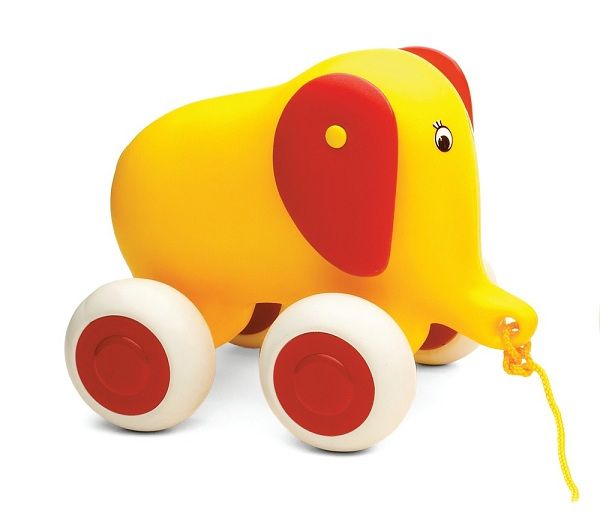 Viking Toys Pull Along Elephant - Yellow