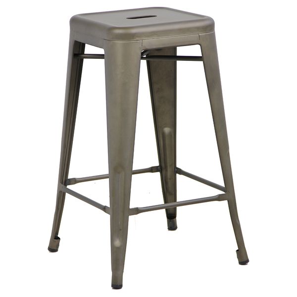 Tolix Kitchen Stool Set - Gun Metal