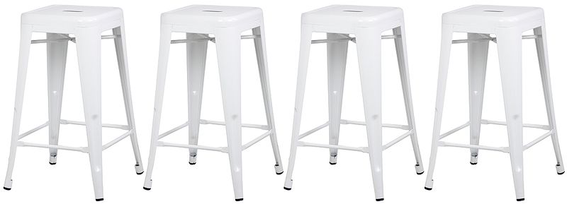 Tolix Kitchen Stool Set - White