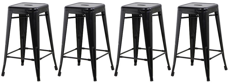 Tolix Kitchen Stool Set- Black